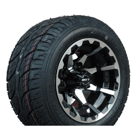 STI HD6 Machined/ Black 10" Wheels and Slasher GTX PRO 205/50-10 DOT Tires Combo - Set of 4