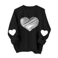 thumbnail image 6 of Dolkfu Women Sweatshirts Love Heart Black Valentines Pullover Shirts Crewneck Plus Size Active Womens Tops L, 6 of 9