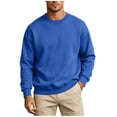 thumbnail image 3 of RongHuan Mens Sweatshirt Crewneck Long Sleeve Sweatshirts Soft Fall Winter Pullover Tops, 3 of 7