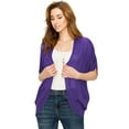 thumbnail image 3 of Made by Johnny Women's Short Sleeve Open-Front Batwing Cardigan XXL PURPLE, 3 of 6