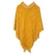 thumbnail image 1 of Suéter de punto bohemio para mujer, otoño e invierno, talla grande, con capucha, chal, poncho, chal de punto, capa, borla, 1 of 5