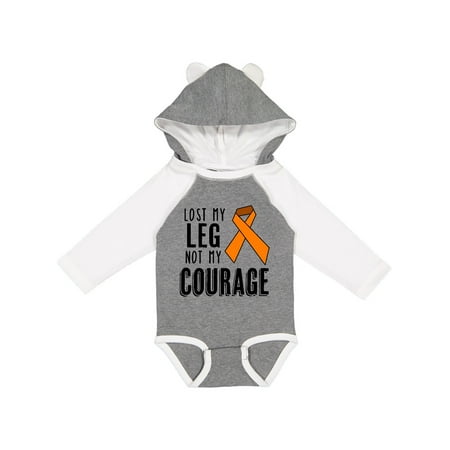 

Inktastic Lost my Leg Not my Courage Limb Loss Awareness Orange Ribbon Gift Baby Boy or Baby Girl Long Sleeve Bodysuit