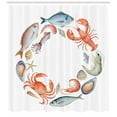 thumbnail image 3 of Ambesonne Lobster Shower Curtain, Aquarelle Tasty Seafood, 69"Wx84"L, Multicolor, 3 of 3