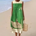 thumbnail image 2 of Vestido largo Akivide para mujer, estampado floral bohemio de verano con bolsillos, 2 of 3