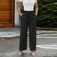 thumbnail image 6 of BSDJILFG 50% Clearance Off,Cotton Linen Pants for Women Elastic Waist Solid Color Straight Leg Pants with Pockets Full Length Trouser Clearance S-XL, 6 of 6