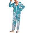 thumbnail image 5 of Ocean Splash Wave Art Unisex Adult Onesie Pajamas with Pockets for Women Men Hooded Loungewear, 5 of 8