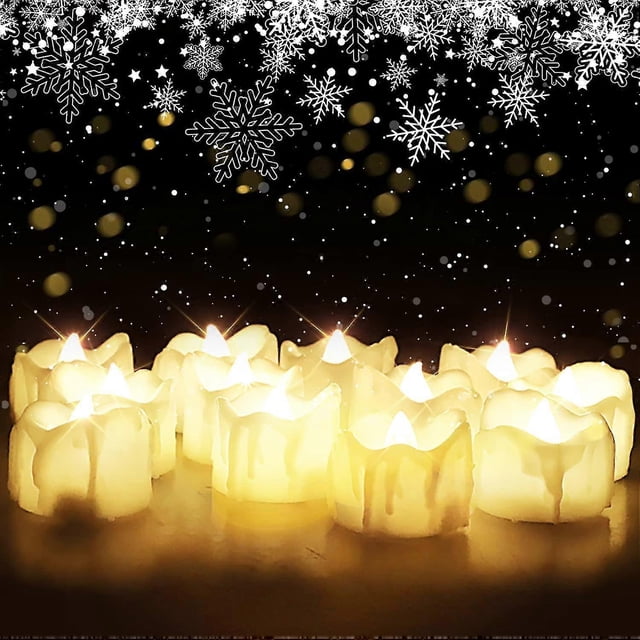 Flameless Led Tea Light Candles With Timer, Set Of 24 Battery Operated Flickering Tealights For Mothers Day Gifts, 6 Hours On And 18 Hours Off In 24 H