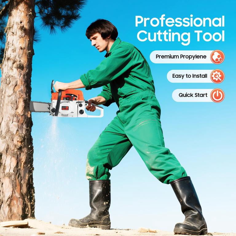 Mohsoe Gas Chainsaw 58cc 2-Stroke, 20 Inch Chain Saw with 3.2HP 2.4kW Power, 13000RPM Max Speed, High Temperature Quenching Chain, Automatic Oiler, Professional Grade for Tree Felling