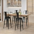 thumbnail image 4 of Costway Set of 4 High Back Metal Stool 30" Seat Bar Height Industrial Bar Stools Black, 4 of 12