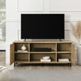 thumbnail image 5 of Walker Edison 58” Bohemian 2-Door Wood and Rattan TV Stand for TVs up to 60”, Coastal Oak, 5 of 12
