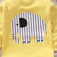 thumbnail image 6 of TOWED22 Toddler Baby Boy Outfit Set 2Pcs Printed Long Sleeve Cotton Tee and Pants Round Neck Elastic Waist Casual Winter Clothes(Yellow,4-5 Y), 6 of 6