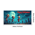 thumbnail image 3 of Zombie Theme Halloween Banner Graveyard Design Scary Atmosphere Creepy Characters For Halloween Party Decoration Haunted House Event, 3 of 5