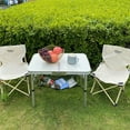 thumbnail image 5 of Folding Camp Table, Adjustable Height Small Folding Table with Mesh Layer, 24''L x16''W Camping Table for Outdoor Camp Picnic Beach, 5 of 9