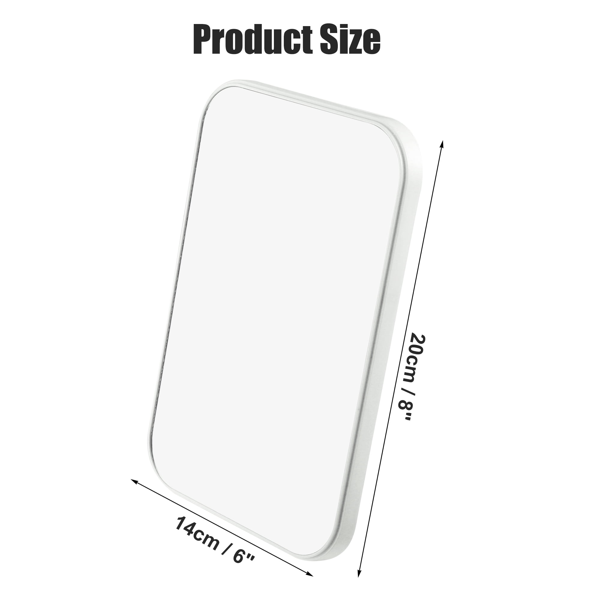 Unique Bargains Desktop Foldable Makeup Mirror Girls Women 8x6in Travel White