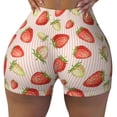 thumbnail image 2 of Picia Strawberries Printed Workout Shorts for Women Seamless Scrunch Butt Lifting High Waisted Yoga Gym Booty Running Moisture-wicking Short Pants-XX-Large, 2 of 9