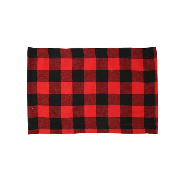 Yhmxh Napperons à Carreaux de Noël Polyester Réversibles Rouges et à Carreaux Décorations de Table à Manger de Noël Tapis de Café Tapis de Table de Cuisine Décorations de Fête de Noël Cadeaux de Noël