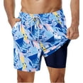 thumbnail image 3 of SURF CUZ Mens Swim Trunks with Compression Liner Quick Dry Bathing Suits Beach Swim Shorts with Pockets, 3 of 6