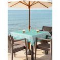 thumbnail image 4 of Square Outdoor Tablecloth with Umbrella Hole Bluish Green Greek Key Outside Table Cloth Waterproof Patio Table Cover Geometric Greece Ancient Farmhouse Geo Zipper Tablecloths for Picnic 60x60 Inch, 4 of 8