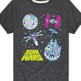 thumbnail image 3 of Star Wars - Millennium Falcon, Death Star, & Ships - Toddler And Youth Short Sleeve Tee, 3 of 5