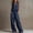 Dark Blue, variant on Women's 2 Piece Solid Color Casual Pocket Matching Outfit Zip Up Sleeveless Vest & Drawstring Wide Leg Pants Set Pink,S