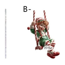 Taicans 2D Acrylic Christmas Tree Ornaments - Snowman,Elf,Cat & Dog on Candy Cane Swings,Lightweight Shatterproof Xmas Gifts for Home & Tree,Festive Party Favors,3.14in