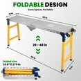 thumbnail image 2 of 1100LBS Portable Workbench Table,65" x 12" Adjustable Work Table with 5-Speed Height 29" -48" Sturdy Carbon Steel Metal Work Bench, Versatile Work Tables for Shop Garage Construction, 2 of 8