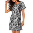 thumbnail image 2 of Disketp Yin Yang With Black And White para Camisón Corto de Manga Corta para Mujeres, Camisón Cómodo con Escote Redondo, Bonito y Confortable, 2 of 6
