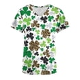 thumbnail image 3 of Fiudx Ofertas Flash Artículos En Oferta Top de Enfermera con Cuello En V y Manga Corta con Bolsillo Estampado Del Día de San Patricio para Mujer, 3 of 3