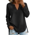 thumbnail image 2 of Womens Denim Shirt Long Sleeve Button Down Shirt Casual Jean Shirt Jacket Vintage Denim Blouses Tops with Pockets Black XXL, 2 of 7