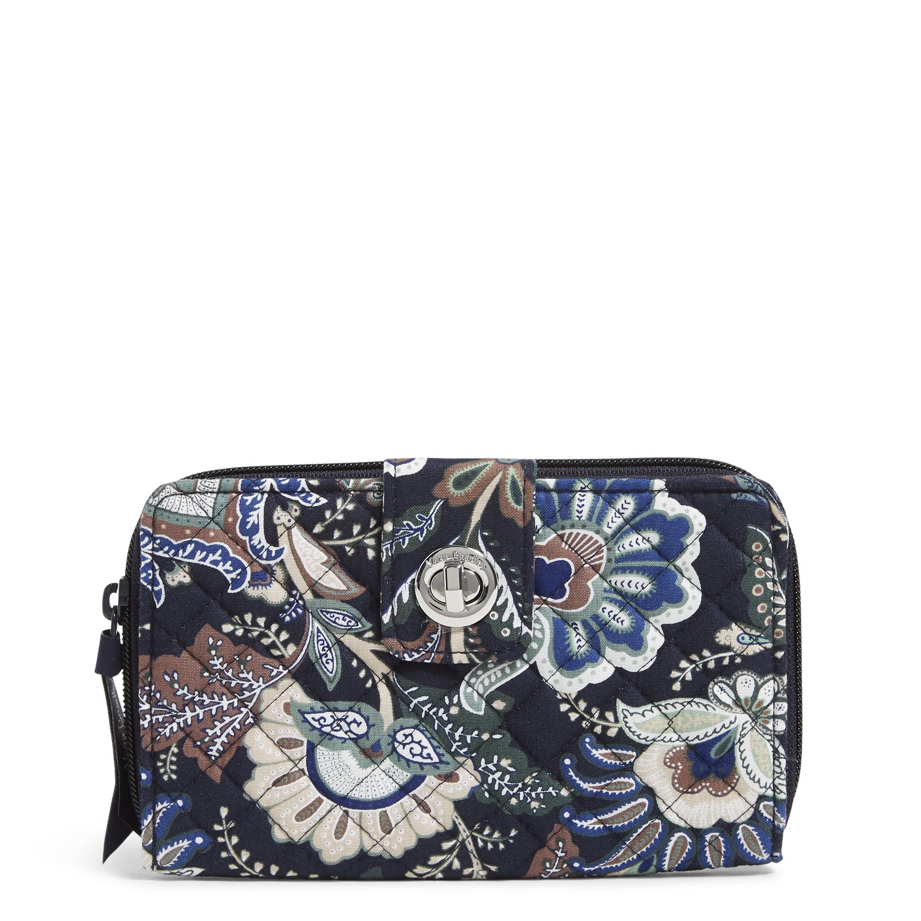 Vera Bradley Women's Recycled Cotton RFID Turnlock Wallet Java Navy