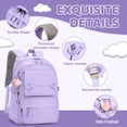 thumbnail image 4 of Inadays School Backpack, Large Capacity Bookbag for 15.6 Inch Laptop, Water-Resistant Cute Girlish Backpacks for Teen Adults Tween, Lightweight Travel Daypack for Primary Middle School College, 4 of 7