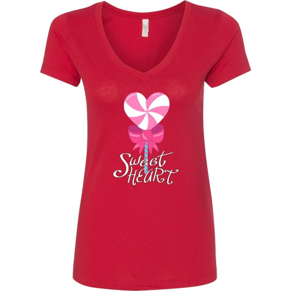Inktastic Sweetheart-valentine Lollipop Women's V-Neck T-Shirt