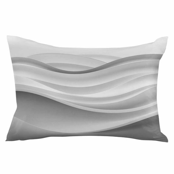 Gradient Grey Throw Pillow Cover 20 x 26 Inch Decorative Pillow Cover Abstract Wave Striped Abstract Geometric Lumbar Pillowcase Seasonal Rectangle Cushion Case for Couch Sofa Bed Living Room
