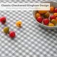thumbnail image 5 of 100% Cotton Grey White Plaid Gingham Ruffled Table Cloth Round Cover, Dia.70 in Farmhouse Checker Gingham Vintage Decorative Tablecloth (Grey/White Plaid, Dia.70 inches), 5 of 8