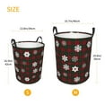 Daiia Plaid Snowflakes Festive Round Laundry Basket with Handles