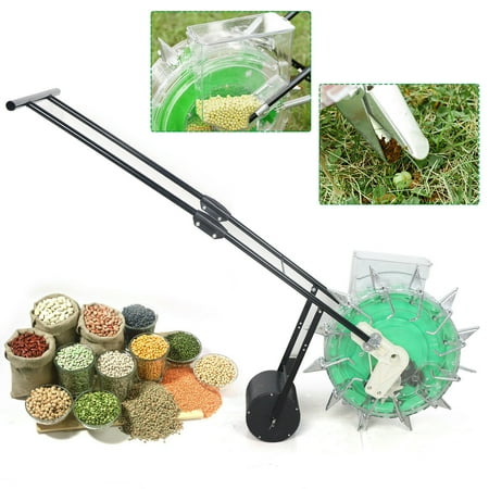 Miumaeov Hand-Push Roller Seeder and Fertilizer Applicator Precision Garden Seeder Corn Cotton Soybean Peanut Planter Planting Depth 3.5-7.8 cm Seeding Amount 1-2 Seeds