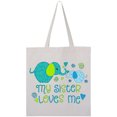 thumbnail image 3 of Inktastic My Sister Loves Me- Cute Elephants Tote Bag, 3 of 4