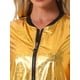 thumbnail image 5 of Chaqueta bomber corta con cremallera metálica y cuello de pie para mujer INSPIRE CHIC, tamaño L, 5 of 6