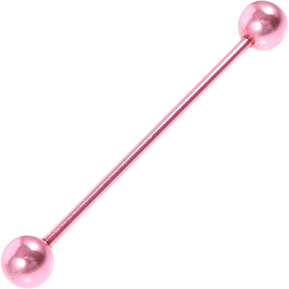Aloha Allergy Free Stainless Steel Industrial Barbell Piercing Jewelry Piercing Earring Ear Bone Earring (Pink)