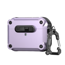 Dteck for Airpods Pro (2019) Case with Secure Lock Clip, Full Body Shockproof Protection Hard Shell with Carabiner for Women Men,Purple