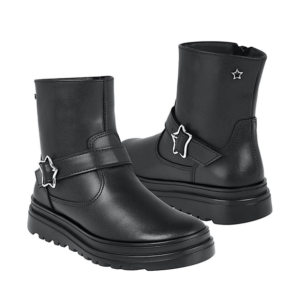 BOTINES YUYIN NIÑA 25582 SIMIPIEL NEGRO 18-21