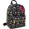 thumbnail image 2 of Hello Kitty Teen Bows All Over Print Polyester Mini Backpack, Black, 2 of 3