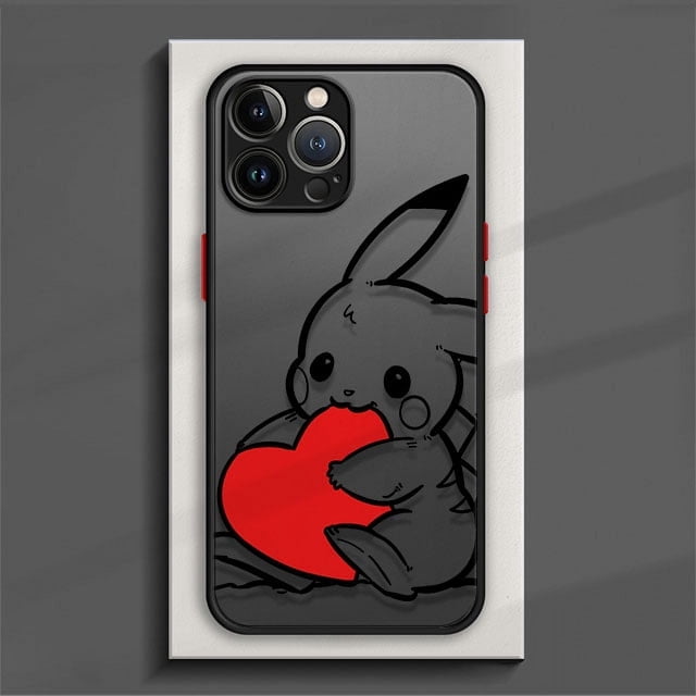 Cartoon Pikachu Phone Case For iPhone 15 14 11 Pro Max 13 12 Mini XR X SE 7 8 6 6S Plus Hard Matte Shell Protective Cover Fundas F06 For iPhone 15 Pro