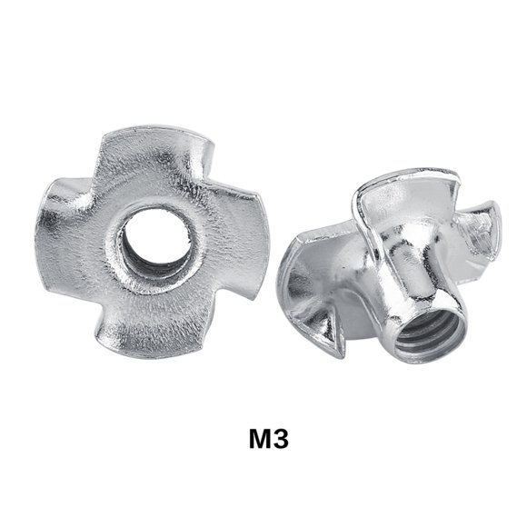 Tuerca en T de acero al carbono Tuercas en T de cuatro puntas para carpintería Muebles (M3x50 piezas)