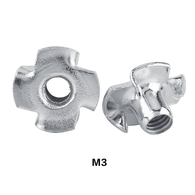 Tuerca en T de acero al carbono Tuercas en T de cuatro puntas para carpintería Muebles (M3x50 piezas)