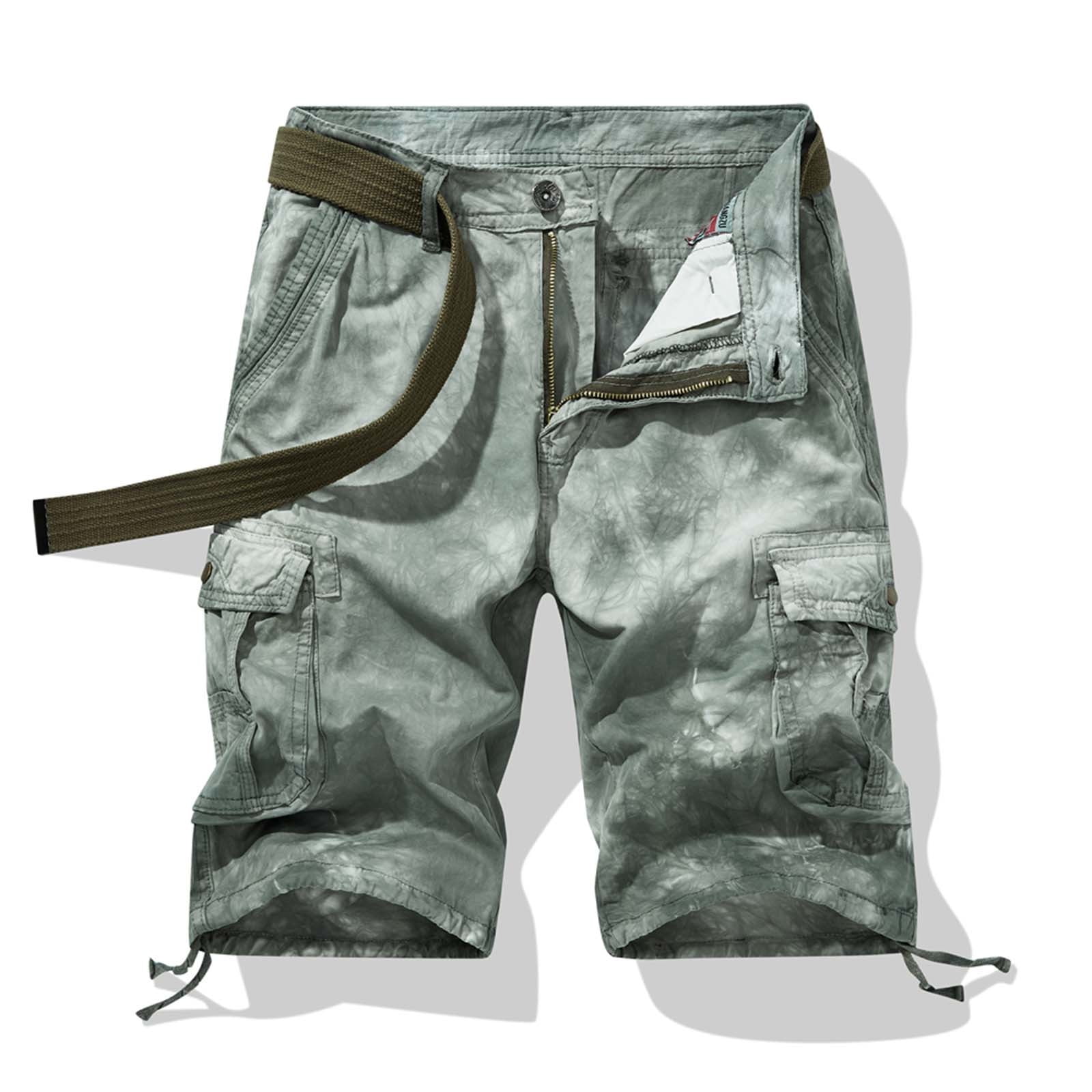jsaierl Men's Cargo Shorts Big and Tall Multi Pockets Shorts Outdoor ...