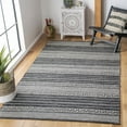 thumbnail image 2 of SAFAVIEH Striped Kilim Xavior Striped Area Rug, Black/Ivory, 3' x 3' Square, 2 of 10