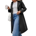 thumbnail image 4 of Long Sleeve Spring Fall Solid Color Double Breasted Casual Lapel Long Trench Coat, 4 of 6