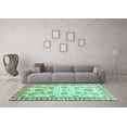 thumbnail image 3 of Ahgly Company Indoor Square Oriental Turquoise Blue Traditional Area Rugs, 3' Square, 3 of 4
