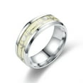 thumbnail image 5 of [Titanium Steel Couple Fashion Ring] Stainless Steel Titanium Steel Luminous Heartbeat Ring Female Men And Women Fashion Electrocardiogram Titanium Steel Couple Ring,Silvery7, 5 of 14